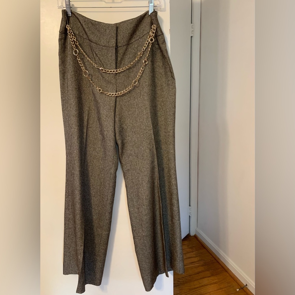 Lined and Belted Brown Pants. Excellent Condition, Original Tags Still Attached.